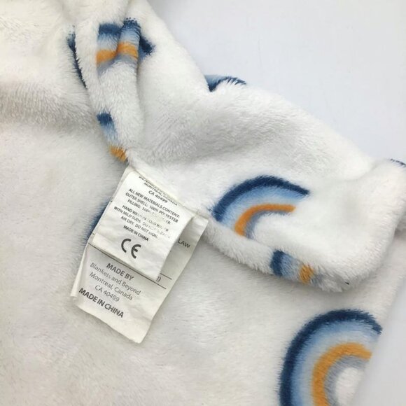 Blankets & Beyond Baby Lovey White Rainbow Bunny Rabbit No Face Plush Boy Girl - Picture 7 of 7